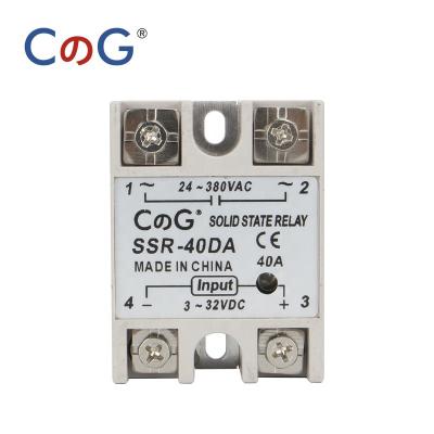 China The sealed CG economy type DC. 10A 25A 40A DA Single Phase Control AC Heater 24-480VAC To 3-32VDC SSR-10DA 25DA 40DA Solid State Relay for sale