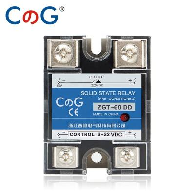 China The CG Single Phase Dual Density SSR Sealed DC. 60A 80A 100A Control DC Heatsink 3-32VDC to 5-220VDC SSR-100DD 60DD 80DD Solid State Relay for sale