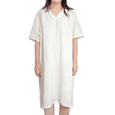 China 100%Soft Homewear Antibacterial Pure Canvas Maternity Skirt Sleep Wear For Women Prewashed for sale