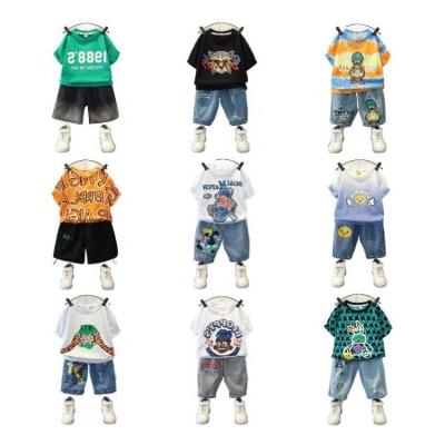 China Wholesale Casual Kids Clothes Short Sleeve Baby T-shirt and Pants Boys Girls Clothing Children Sets Summer Children's Cotton Suit for sale