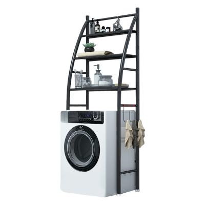 China Viable Black Sailboat Shape Washing Machine Shelves Storage Rack Shelf for sale