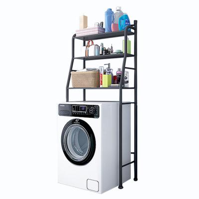 China 2021 wholesale viable black mobile washing machine stacking rack shelf for sale