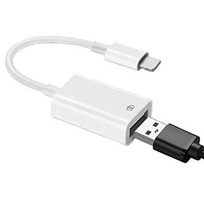 China Mobile Phone Cell Phone Adapters Connect Flash USB Reader IOS for Lightning to USB Wire OTG Cable Adapter Camera Laptop SD Card Reader for sale