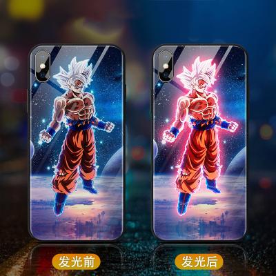 China Incoming Glass + TPU Anime Call Led Flashing Light Up Luminescent Glass For iPhone 13 Pro Max Case for sale