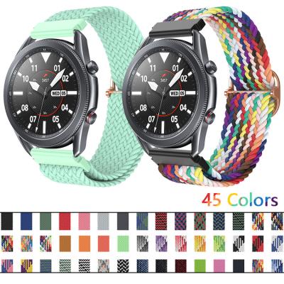 China 2021 New Arrival High Quality Nylon Fabric Adjustable Elastic Strap For 22mm Samsung Watch Bands for sale