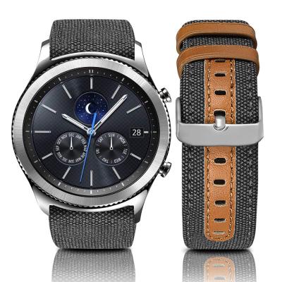 China High Quality Fabric COOLYEP 20MM 22MM Gear SM V700 Leather Band Leather Watchband For Samsung Galaxy for sale