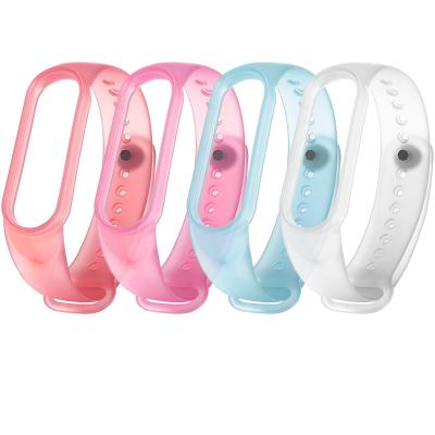 China Coolyep Rubber Silicone Fashion MI Smart Watch Band Transparent Bracelet For Xiaomi 5 Strap for sale