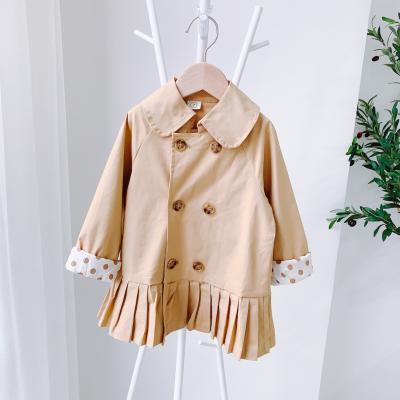 China Girls Autumn Jackets Clothing Spring Fashion Style Coat Dress British Trench Coat Breathable 2-8 Years Long for sale