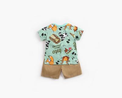 China Baby Cubs Cute Animal Print T-shirts Summer Breathable Casual Clothes Shorts 2 Piece Set For Baby Boy for sale