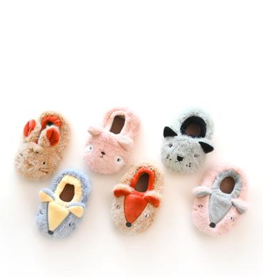 China 1 -4 Years Lightweight Imitation Baby Mink Down Shoes Cute Puppy Plush Cartoon Fox Walker Shoes For Kids Winter for sale