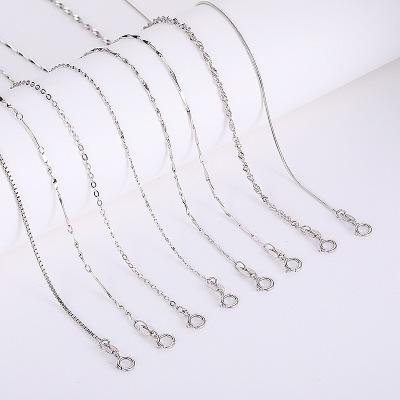 China CLASSIC Authentic 925 Sterling Silver Women's Link Chain 18 and 16 Inches Pure Silver Necklace Jewelry for sale