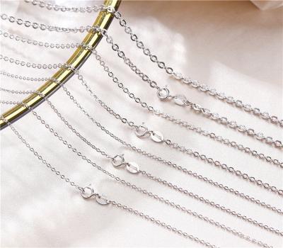 China Romantic S925 Sterling Silver Chain Necklace 24 28 inch Sweater Chain Fashionable Cross Chain Choker for sale