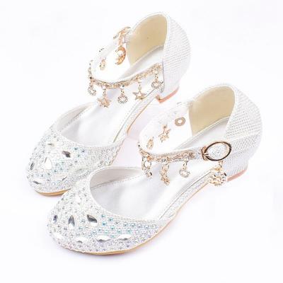 China Height Increasing New Children's Crystal Children's Shoes Girls Leather Shoes Princess Sequined Shoes for sale