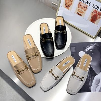 China Flat 2020 Summer Heel Leisure Slippers PU Mules Shoes Spring Women's Casual Shoes Low For Women Girls for sale