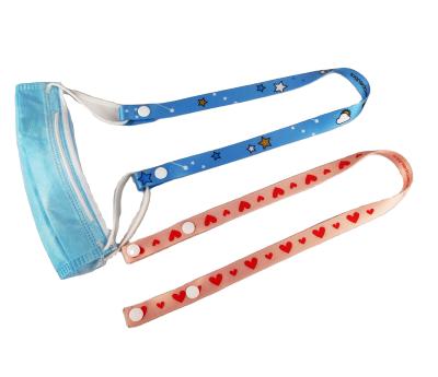 China Fashionable Sublimation Lanyard For Kids Facemask Child Ear Saver Neck Strap Polyester Lanyard for sale