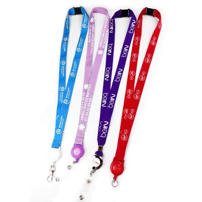 China Custom Polyester Size Quality ID Badge Reel Polyester Lanyard With Custom Logo Lanyard for sale