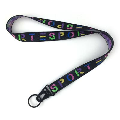 China Custom Woven Lanyard Polyester Jacquard Neck Lanyard Advertising with Eagle Mouth Hook for sale