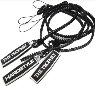 China Custom Plastic Zipper Plastic Lanyards For Key Or ID Card for sale