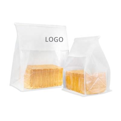 China Recyclable Factory Kraft Food Packaging Bakery Bread Custom White Paper Bag With Pointed Bottom Window for sale