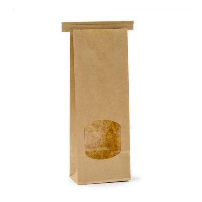 China Factory Recyclable Custom White Brown Kraft Paper High Quality Pouches For Food Packaging Zipper Bags With Window for sale