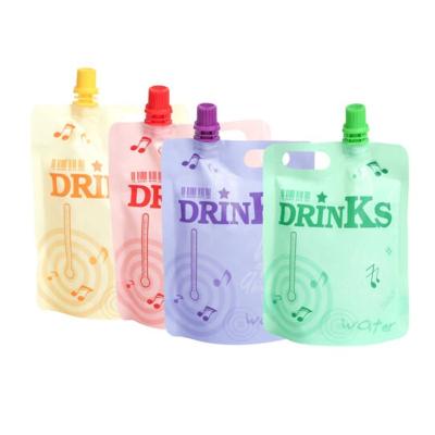 China Disposable Factory Custom Reusable Clear Plastic Spout Bags Travel Bag Cruise Drinks Spout Liquid Packaging Pouch for sale