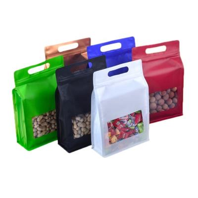 China Factory Moisture Proof Custom Printed Ziplock Packaging Food Bags Colorful Holder Up Pouch With Clear Window for sale