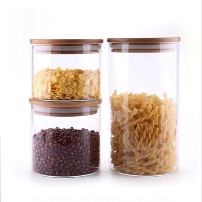 China Sustainable Glass Storage Jars With Flange Lid Airtight Locking Kitchen Spice Jar Storage Glass Jars for sale