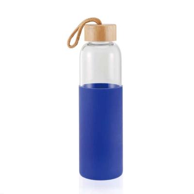 China WITH WATER Eco-Friendly Double LID Wall Glass Water Bottle Glass Bottle Container for sale