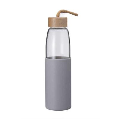 China WITH LID Popular Glass Water Bottle With Water Bottle Glass Crystal Stone Best Selling Wood for sale