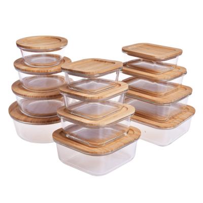 China New Design Microwavable Borosilicate Air Tight 15 Piece Glass Food Storage Container Sets for sale