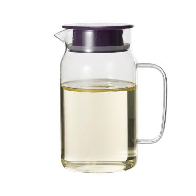 China Viable Homemade Glass Jug Water Jug Drinking Water Jug Juice Carafe With Lid And Spout Jug Beverage Drinking Set for sale