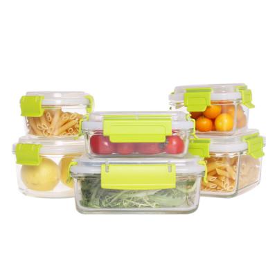 China Freshness Preservation Fashion Design Lunch Box Glass Food Storage Container Box Fresh Food for sale