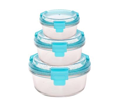 China Hebei Microwavable Customized Decal High Borosilicate Glass Food Container For Vegetable Crisper for sale