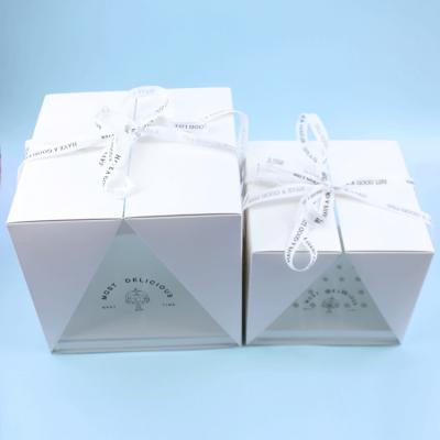 China High Materials Recycled Customizable Transparent Birthday Wedding Cake PET Packaging Automatic Box Bulk Wholesale Cake Box With Window for sale