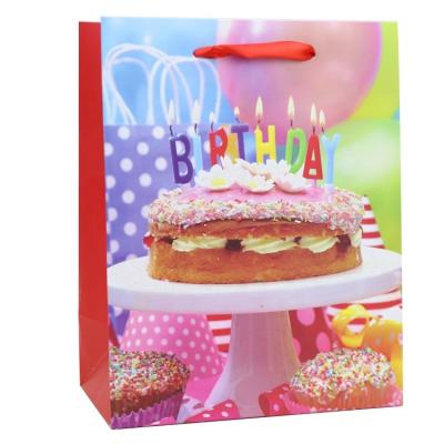 China Recyclable Happy Birthday Gift Wrapping Paper Bags in 4 Different Designs for sale