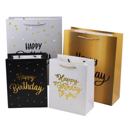 China Wholesale Custom Happy Birthday Gift Exquisite High Quality Printing Paper Bag Recyclable for sale