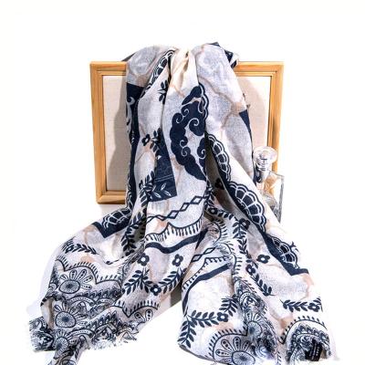 China CASHMERE Luxury 100% Custom New Style Designs Printed Cashmere Winter Scarf for sale