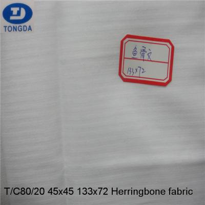 China 80%polyester20%cotton herringbone pocekt fabric 45x45 133x72 58" for sale