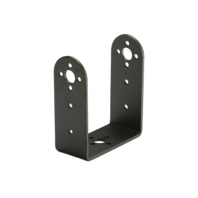 China Display Customized Black Adjustable U Shape Metal Bracket Angled Barrier Bracket for sale