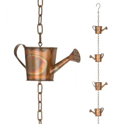 China Environment-frendly Rain Chain Rain Catcher for Gutters Thick Iron Flower Cups Garden Decorative, Garden Art Gift Metal Rain Catcher for Downspout with for sale