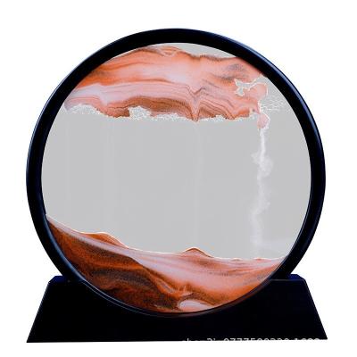 China Nordic Simple Glass Living Room Creative Home Office Decoration China Quicksand 3D Hourglass Painting Desktop Decoration for sale