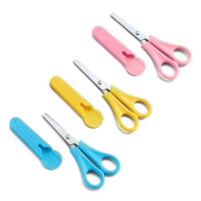 China Wholesale Fasion Art Craft Stationary Stainless Steel for Kids Children Students Lace Safety Blue Yellow Scissors for sale