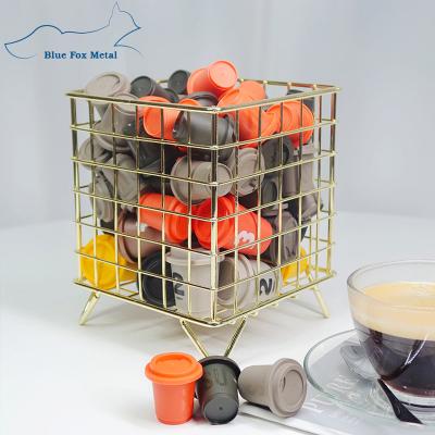 China Sustainable Wire Mesh Coffee Capsule Storage Basket for sale