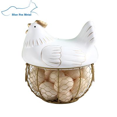 China Viable Metal Wire Egg Storage Basket Holder Rack Chicken Egg Rack Iron Wire Egg Basket for sale