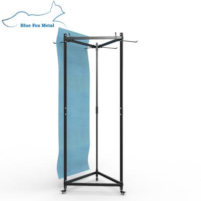 China Gym Fitness Room Metal Yoga Mat Strip Floor Storage Display Rack for sale