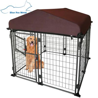 China Breathable Outdoor Dog Resort Playpen n Square Dog Tube Fence With Waterproof Cover Canopy for sale