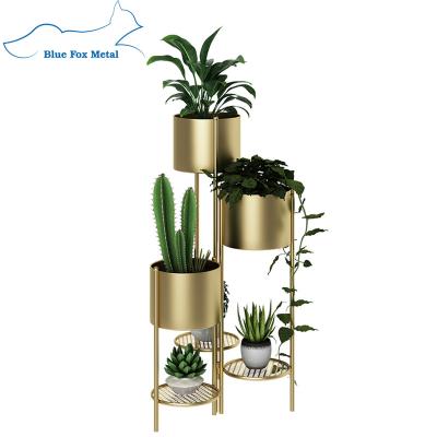 China Balcony Viable Home Decor Flower Pot Rack Iron Floor Shelf Multi-Layer Plant Pot Rack for sale