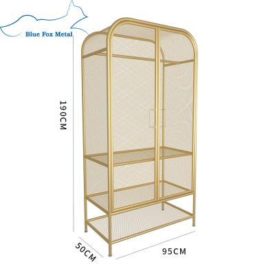 China (Other)Adjustable Customized Metal Locker Iron Wire Mesh Steel Clothes Wardrobe Shelving For Bedroom Use for sale