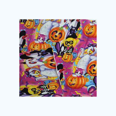 China Anti Pill Free Sample 260GSM Halloween Cotton Lycra Themed Stretch Knit Fabric With Custom Digital Printing for sale