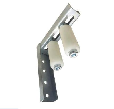 China Traditional Galvanized L Shape Nylon Roller Guide Bracket With Nylon Rollers for sale